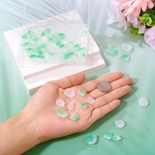Beadthoven 80Pcs Lampwork Glass Leaf Pendants Mixed Color Crystal Glass Flower Leaves Charms Small Cute Charms Glass Leaf Beads for DIY Crafts Handmade Bracelet Necklace Earrings Jewelry Making - color: Leaf-8 Styles