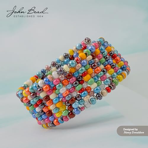 John Bead Czech Glass Seed Bead/Pony Bead 6/0 (100g) Color Lined Crystal Mix Beads for DIY Arts Crafts Jewelry Bracelets Necklaces Earrings Making - color: Color Lined Crystal Mix
