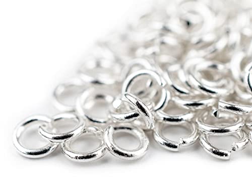 The Bead Chest Silver 4mm Round Open Jump Rings, Pack of 100 - color: Silver, size: 4mm