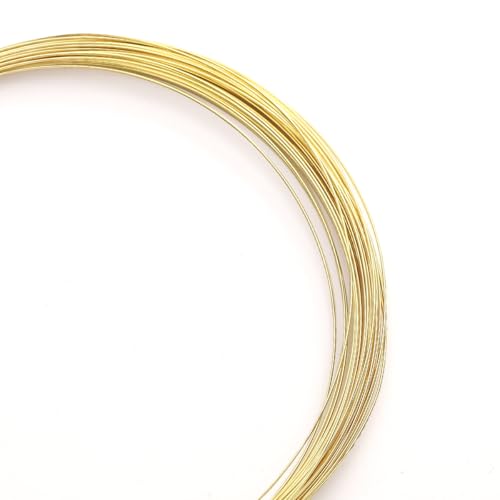 BEADIA 14K Gold Plated Wire 0.4mm 10 Meters Bead Cord for Bracelet Necklace Charm Beading Jewelry Making Findings - size: 0.4mm, style: 14K Gold