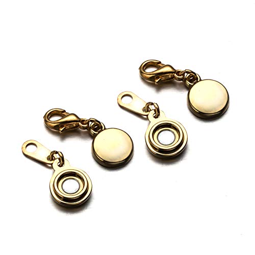 Zpsolution Locking Magnetic Jewelry Clasp for Necklace and Bracelet - Set of 4 Glod and Silver - color: Round Gold and Silver