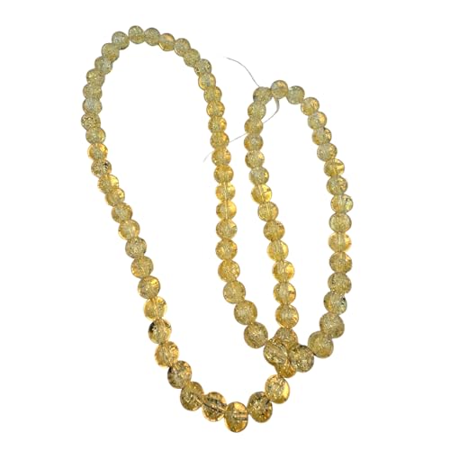 DandS ltd Crackle Lampwork Glass Beads for Jewelry Making, Golden, Vibrant DIY Bracelets, Necklaces, Earrings, Beading Supplies & Craft Kits for Handmade Jewelry, 80pcs 0.39 inch (10mm), #J223-10 - color: Golden