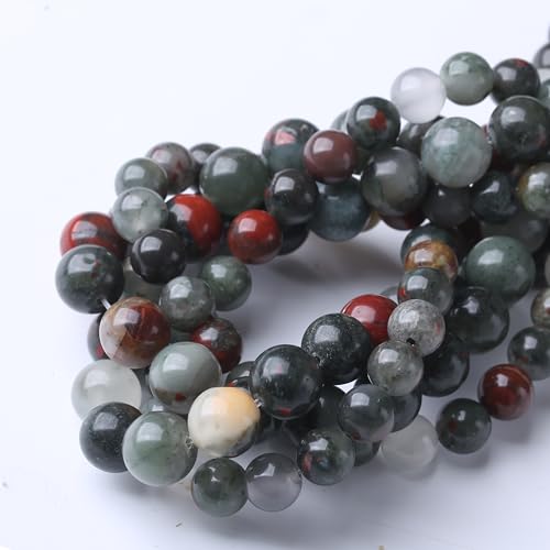 African Bloodstone Stone Beads for Jewelry Making DIY Bracelet Necklace Jewelry Making 1 Strand 15.5inch 90PCS 4MM - color: African Bloodstone Stone, size: 4MM