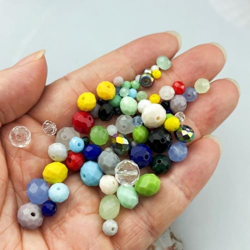 500pcs 3mm Crystal Glass Beads Faceted Rondelle Glass Spacer Beads for Bracelets Necklace Pendants Earrings Key Chains Jewelry Making(Black) - color: Black, size: 3mm