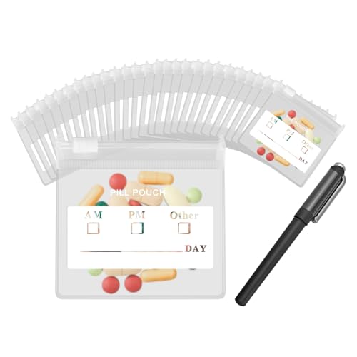 18 Packs Color Pill Pouch Bags 12mil 3 x 2.75 Inch bpa-Free, Frosted Clear EVA Materials, Heavy-Duty Thick Plastic Bags, Seal Zipper for Travel Medicine Organizer, Jewelry, Small Craft Pieces-Clear - color: Frosted & Clear, size: Pack of 18
