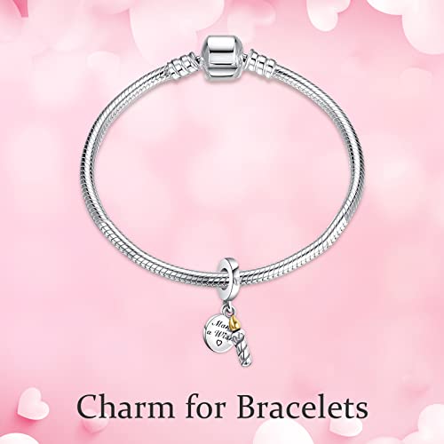 S925 Bead Dangle Charms for Bracelets Necklaces, Compatible with Pandora - style: Birthday Charm