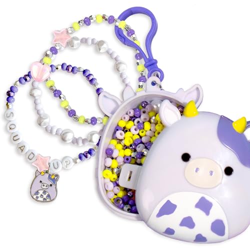 Original Squishmallows Bubba The Cow Bracelet Kit, Bracelet Making Kit, Friendship Bracelet Kit, Charm Bracelet, Charm Bracelet Making Kit, Gifts for Girls, 7 Year Old Girl Birthday Gifts, Crafts - style: Bubba the Cow