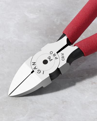 IGAN-P6 Wire Cutters (Pack of 2), 6-inch Ultra Sharp & Powerful Side-cutting Pliers with Longer Flush Cutting Edge, Ideal Wire Cutter for Crafts, Floral, Electrical & Any Clean Cut Needs - size: Pack 2
