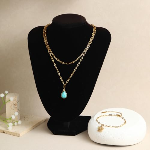 20 PCS Paperclip Chain Bracelet Necklace Kit Stainless Steel Charm Bulk Chains with Extender for DIY Jewelry Making Supplies Accessories (Gold + Steel - color: 3x7.5mm Gold Silver