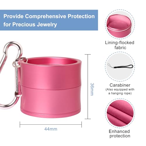 Mini Travel Ring Holder Keychain, Portable Jewelry Holder Keychain with Protective Sponge, Small Necklace Earrings Case for Gym Sports Bag Purse - color: 1-Tier Light Pink