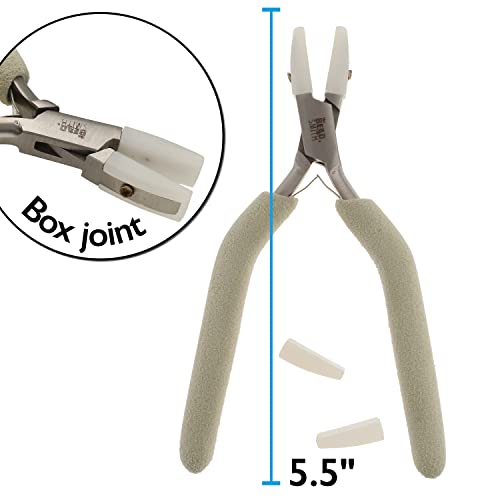 The Beadsmith Flat Nylon Jaw Pliers, 5.5 inches (139mm), Comfort Grip Handle with Double Leaf Springs - style: Flat Nylon Jaw