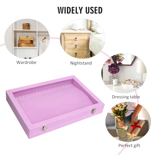 Vicoter Velvet Necklace Display Jewelry Tray 20 Hook Necklace Tray Necklace Pendant Jewelry Tray for Women and Girls - color: Pink, size: 20 Hook