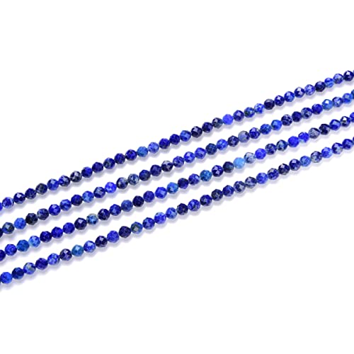 Adabele 15 Inch Natural Blue Lapis Lazuli Healing Gemstone 3mm (0.12 Inch) Tiny Small Faceted Round Loose Beads Stone Spacer (100-110pcs) for Craft Jewelry Making GK3-4 - color: Lapis Lazuli, size: 3mm (0.12") - 15 inch/1 strand