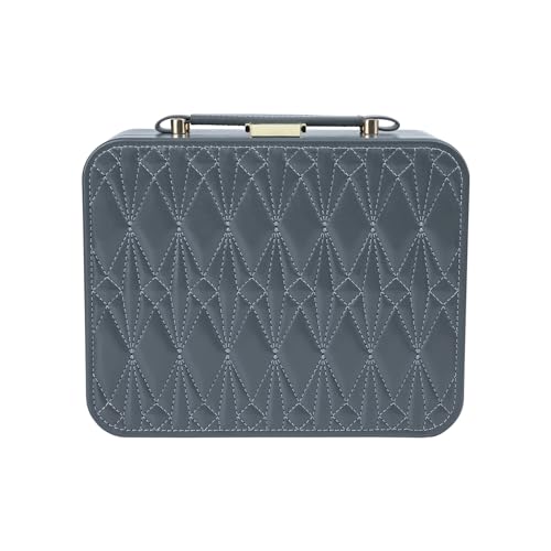Travel Jewelry Case Large, Jewelry Box Large Jewelry Travel Organizer Jewelry Case with Handle, Best Gift for women Girls, Grey - color: Modern Grey
