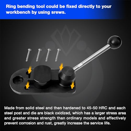 Ring Bender Ring Bending Tool Kit, Ring Making Tool with Nylon Dies Ring Bending Machine, Multi-Functional Jewelry Making Tool, Earring Bending Tool Ring Sizer Measuring Tool