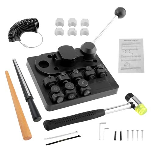 Ring Bender Ring Bending Tool Kit, Ring Making Tool with Nylon Dies Ring Bending Machine, Multi-Functional Jewelry Making Tool, Earring Bending Tool Ring Sizer Measuring Tool
