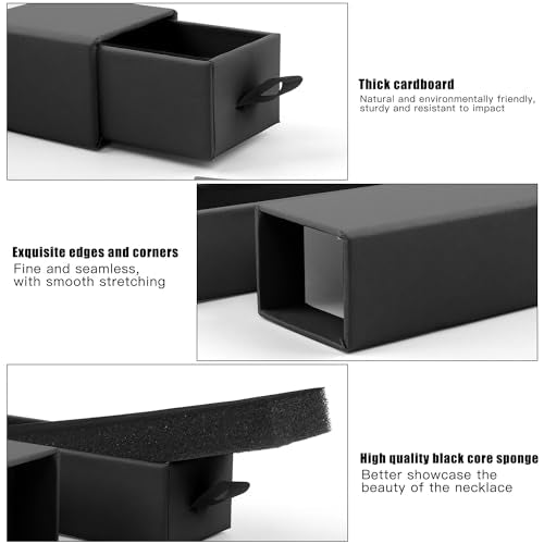 Lainrrew Jewelry Gift Box, Luxury 12-Pack Jewelry Gift Box Velvet-Lined, Compact Drawer Style for Earrings & Rings, Stylish Necklace Bracelet Organizer, 8.3x1.8x1.4 Inches (Black) - color: Black