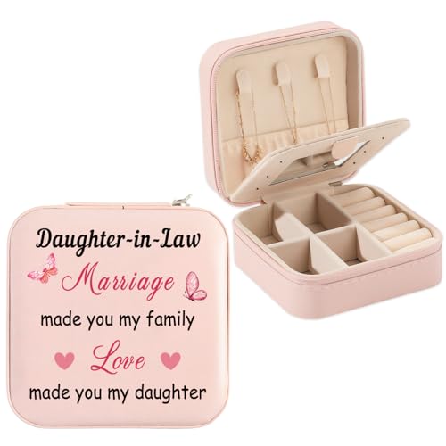Daughter in Law Gifts from Mother in Law Christmas Mothers Day Birthday Gifts for Daughters-in-Law Future Daughter-in-Law Gift Wedding Engagement Gift from Mother-in-Law Portable Jewelry Box - color: daughter in law