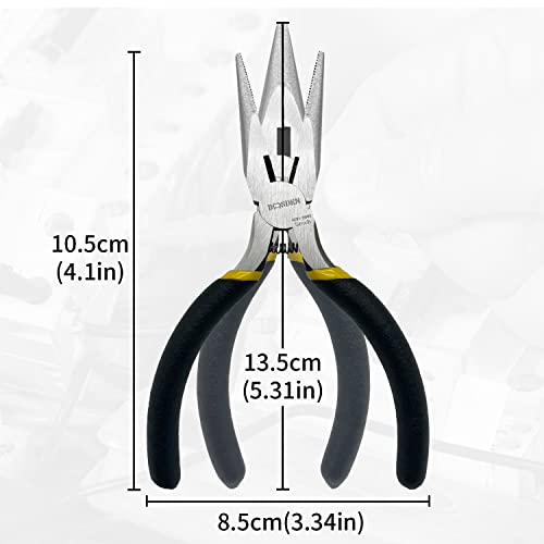 BOOSDEN 5 Pack Mini Precision Pliers Set, Small Needle Nose Pliers with Wire Cutter, Black - size: 5" (5 Pack)