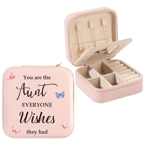 Aunt Gifts Jewelry Box Auntie Gift Ideas Valentines Easter Mothers Day Gifts for Aunts from Niece Nephew Aunts Christmas Birthday Gift You Are The Aunt Everyone Wishes They Had Jewelry Case - color: aunt