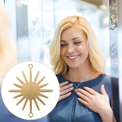 EXCEART Sunflower Pendant Charm 20 Pcs 0.70X0.51 Inch Stainless Steel Diy Jewelry Making Accessories for Bracelets Earrings Craft Supplies