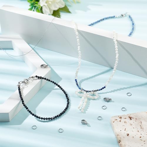 BENECREAT 240-Feet 0.015inch/0.38mm Stainless Steel 7-Strand Beading Wire with 200pcs Jump Rings, 50pcs Crimp Beads and 30pcs Lobster Claw Clasps for Jewelry Making - size: 0.38mm, style: 7 Strand
