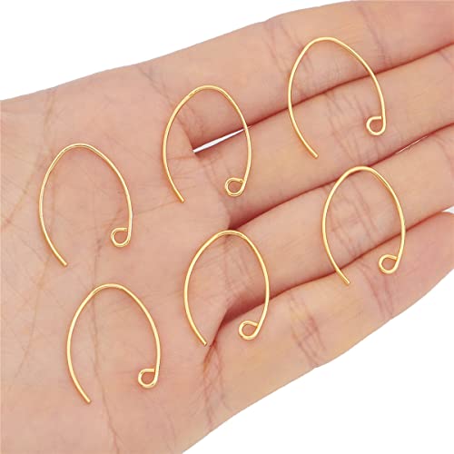BEADIA 18K Gold Plated Earring Hooks U Shape 14x20mm 40pcs for Jewelry Making Findings - size: U Shape Hooks 14x20mm