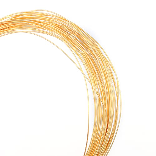 BEADIA 18K Gold Plated Wire 0.4mm 10 Meters Bead Cord for Bracelet Necklace Charm Beading Jewelry Making Findings - size: 0.4mm, style: 18K Gold