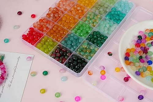 1500 Pieces 5 * 8mm Abacus Glass Beads for Jewelry Making,48 Colors Special Glass Beads Friendship Beads for Bracelet Necklaces Making and DIY Crafts,Great Gifts for 6-Year-Old Girls