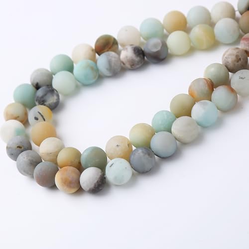 Matte Fancy Stone Beads Gemstone Round Jade Stone Beads for Jewelry Making DIY Bracelet Necklace Jewelry 1 Strand 15.5inch 60PCS 6MM - color: Matte Fancy Stone Bead, size: 6MM