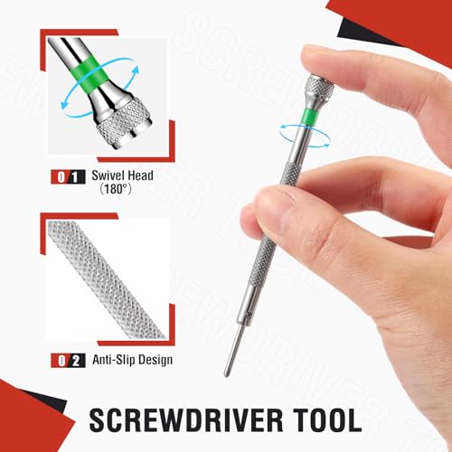 Chumia 8 Pieces Precision Watch Screwdriver Set, 1.4-2.0 mm Micro Jewelers Repair Screwdriver Set for Eyeglasses Jewelry Work, Electronics Repair(Flathead, Phillips) - size: 1.4-2.0 mm, style: Flathead, Phillips