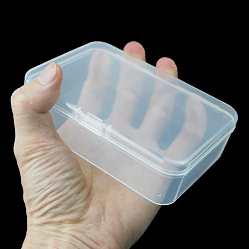 8 Pack Rectangular Clear Plastic Storage Containers Box with Hinged Lid for Beads and Other Small Craft Items (4.92 x 3.35 x 1.38 inch) - size: 4.92 x 3.35 x 1.38 inch