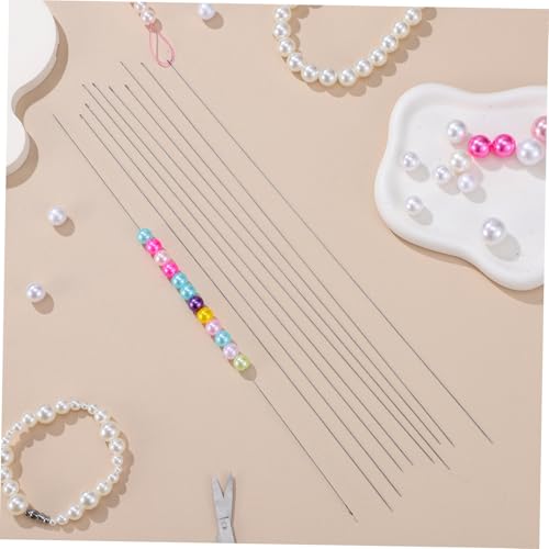 10Pcs Beading Needles Set for Jewelry Making Stainless Steel Bead Threaders for DIY Crafting Portable Beads Threading Tools for Home Use