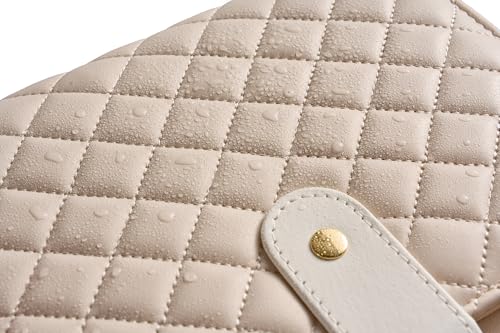 PU Leather Jewelry Binder Organizer Box - Bracelet Earring Rings Necklaces Jewelry Boxes Travel Case with Zipper Velvet Pouch Bags, Gift for Women - Cream White - color: Cream White_quilted Diamond Pattern