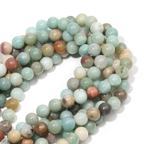 45pcs 8mm Natural Stone Beads Amazonite Beads Crystal Gemstone for Jewelry Making, DIY Bracelet Necklace - color: Amazonite, size: 8mm