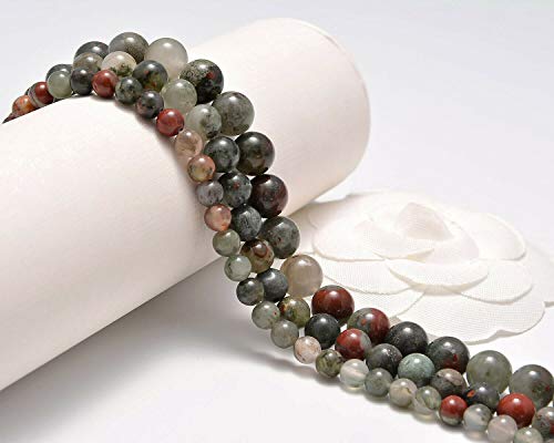 AD Beads Natural Gemstone Smooth Round Loose Beads 15“ 6mm 8mm 10mm (6mm, Coffee Jasper) - color: Coffee Jasper, size: 6mm