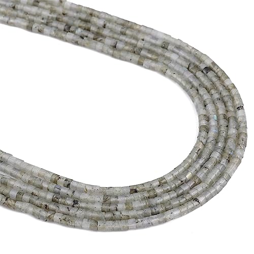 BEADIA Natural Spectrolite Spacer Beads Caps Flat Round Loose Beads for Beading Jewelry Making 3mmx2mm 38cm - color: Spectrolite, size: Flat Round 3mm x 2mm