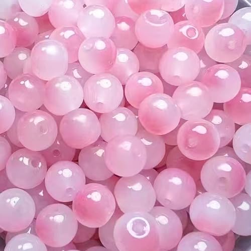 100 Pack 8mm Glass Beads for Jewelry Making, Graduated Color Mix, Bulk DIY Craft Supplies - color: Color2