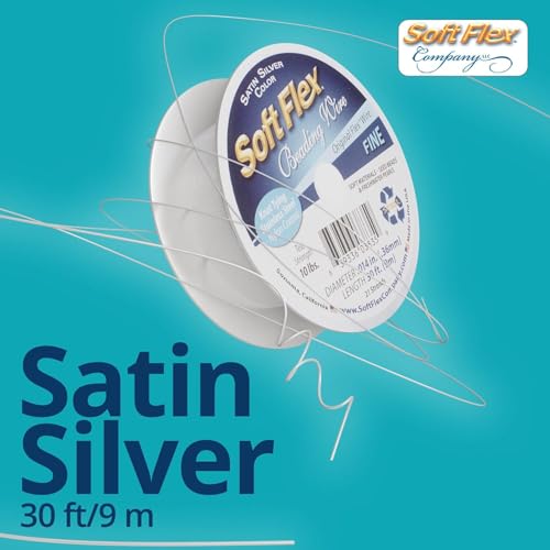 Soft Flex 21 Strand Beading Wire - Fine 0.14 Diameter - 30 Feet Design Wire - Satin Silver