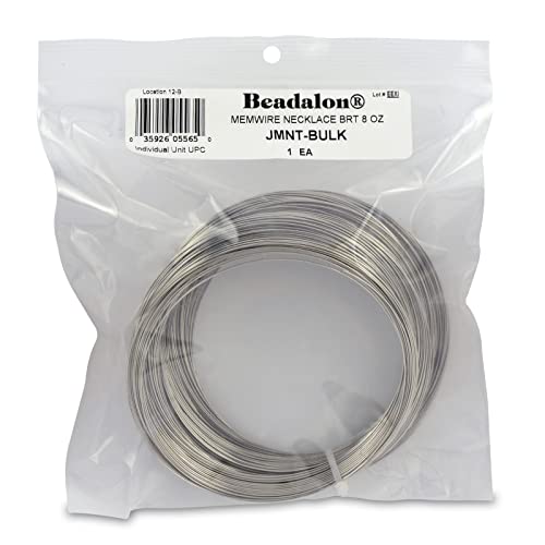 Beadalon Remembrance Stainless Steel Memory Wire, Round, Necklace, Bright, 8 oz, Approx. 288 coils - size: Necklace, Large, style: 8 oz, approx. 288 coils