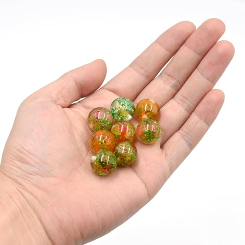 20Pcs 16mm Flowers Plants Focal Round Beads for Pens Garden Fancy Space Beads for DIY Craft Beadable Pens Keychain Bracelet Necklace Earrings Jewelry Making - color: Flowers Plants