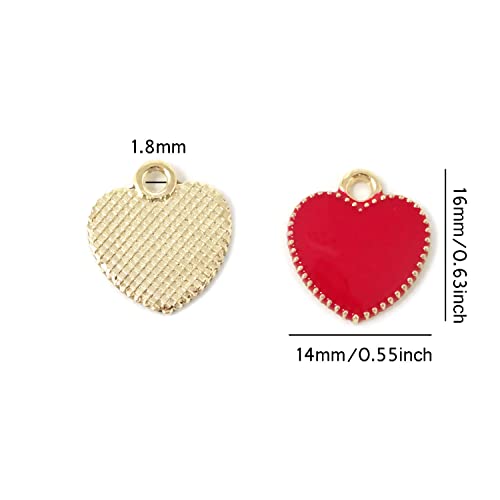 Honbay 40PCS Enamel Alloy Charms Pendant Dainty Cute Love Heart Shaped Pendants Valentine's Day Pendant Bead Charms for Keychains Earrings Bracelets Necklaces Jewelry Making and DIY Crafts - color: "4 Colors-blue,white, red, black"