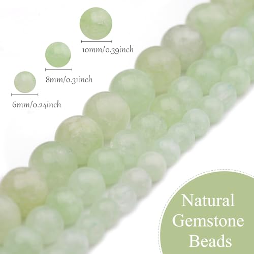 6mm Natural Stone Beads 65pcs Green Burmese Jade Polished Round Smooth Crystal Loose Gemstone Beads for Jewelry Making DIY Bracelet Necklace Earring Crafts Supplies - color: Green Burmese Jade 1 strand-65pcs