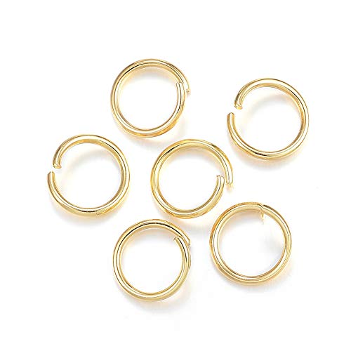 HDSupplies 100 Pieces - 304 Gold Tone Stainless Steel Jump Rings - 10mm - 17 Gauge (1.2mm Thickness) - color: Gold Tone Stainless Steel, size: 10mm / 1.2mm Thick / 17 Gauge