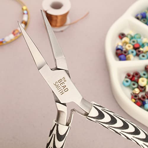 The Beadsmith Flat Nose Pliers – Zebra Print Line – 5 inches (127mm) – Comfortable Handle with Double Leaf Springs – Jewelry Making Tool for Creating Bracelets, Earrings and Necklaces - size: flat nose - 5"