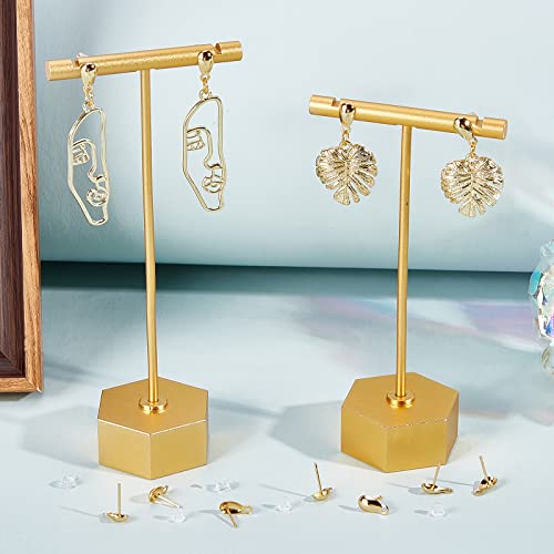 Beebeecraft 100Pcs/Box 18K Gold Plated Earring Findings Teardrop Posts Stud Earrings Components with Loop and 100Pcs Plastic Earring Backs for DIY Earring Jewelry Making - color: Gold