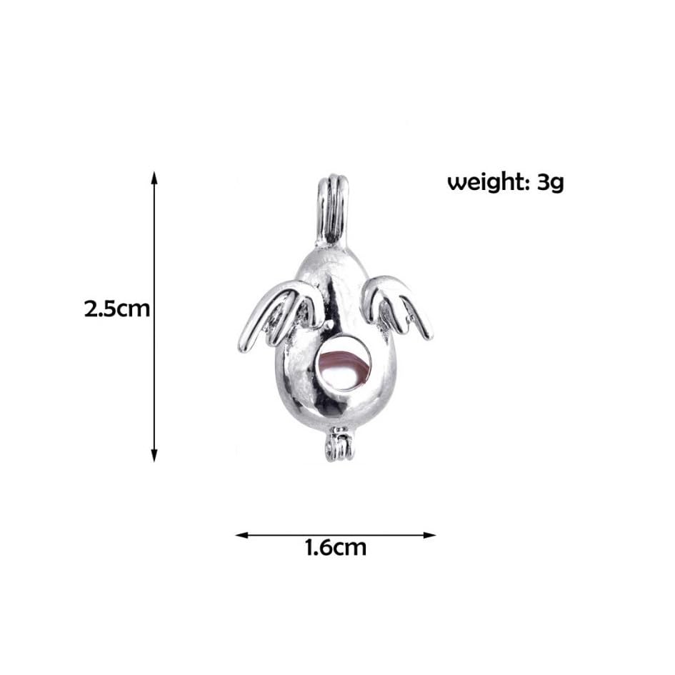 MilkyWay Wish Pearl Necklace Kit, DIY Necklace Making Kit, lotus Necklace Cage Locket Cultured Pearl in Oyster Set, 16.9", Surprise Gift For Wife, Girlfriend,Mother - color: Dolphin