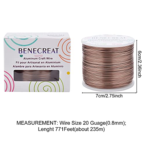 BENECREAT 754FT Matte Jewelry Craft Wire 20 Gauge Tarnish Resistant Aluminum Wire for Beading Necklace Jewelry Making, Coconut Brown - color: Coconut Brown