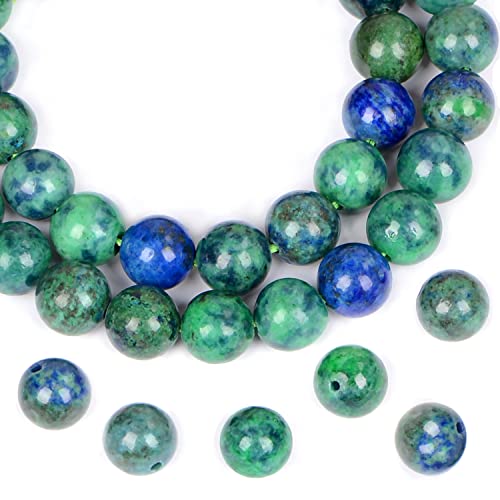 AD Beads Natural Gemstone Round Loose Beads 15" for Bracelet Necklace Earrings Jwelery Making Crafts DIY (4mm, Lapis Lazuli Chrysocolla) - color: Lapis Lazuli Chrysocolla, size: 4mm