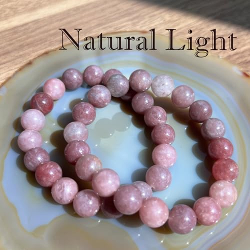 Natural Healing Gemstone Bracelet Handmade Yoga Stretch Elastic Bracelet Stress Relief Crystal Jewelry for Men and Women - color: Angel Quartz(Soothe the mood), size: 10mm